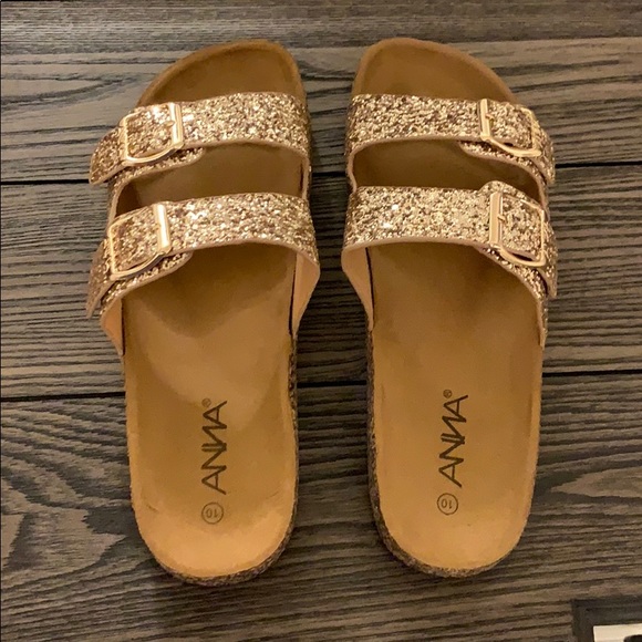 Gold Glitter Birkenstock’s - Picture 1 of 2